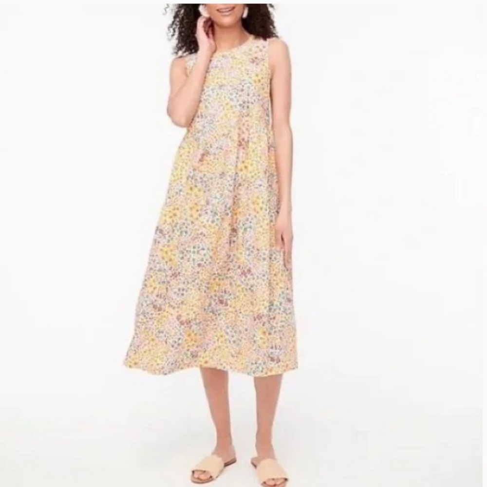 Jcrew yellow peasant style babydoll dress. Cottagecore vibes size 4 with pockets